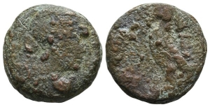 Ptolemaic Kingdom of Egypt, Cleopatra VII Thea Neotera AE Diobol-80 Drachmai.