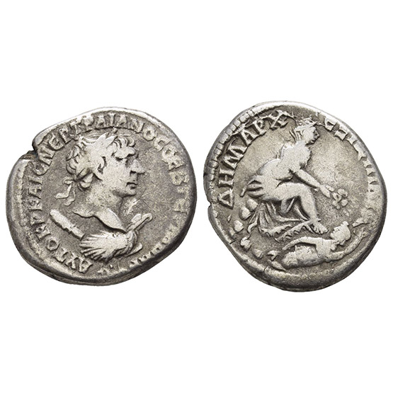 Trajan AR Tetradrachm of Antioch, Seleucis and Pieria.