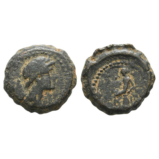 Seleukid Empire, Antiochos IV Epiphanes AE Serrate.