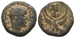 Trajan Decius AE 24mm of Caesarea Maritima, Judaea.