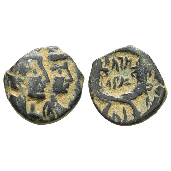 Nabataea, Aretas IV, with Shaqilat AE 17mm.