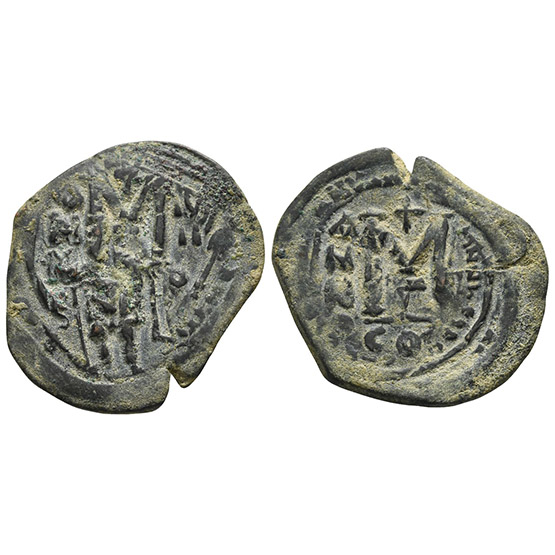 Heraclius and Heraclius Constantine AE 40 Nummi or Follis.