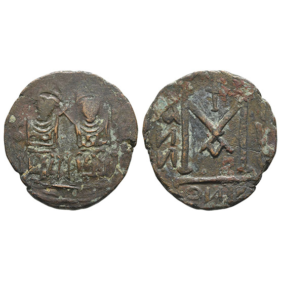 Umayyad Caliphate. Pre-reform issues, Imperial Image Coinage CU Fals/Follis.