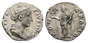 9 Faustina Senior AE Denarius.