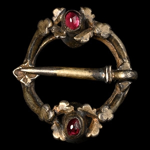 Medieval Silver-Gilt Brooch with Garnets