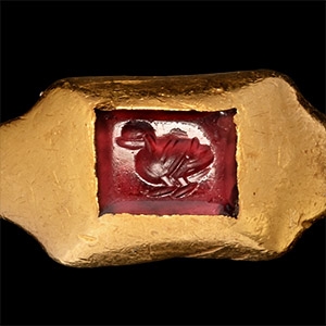 Romano-Egyptian Gold Ring with Duck Intaglio