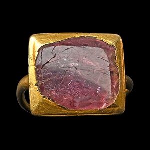 Spanish Gold Ring with a Table-Cut Red Spinel