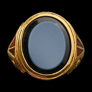 Large Migration Period Gold Ring with Gemstones