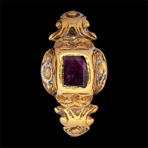 Renaissance Gold and Enamel Ring with Ruby