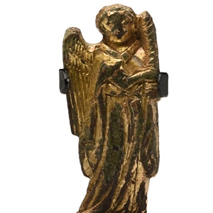 Medieval Gilt Bronze Mount of Angel