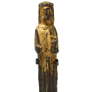 Medieval Gilt Bronze Statuette of Saint Catherine of Alexandria
