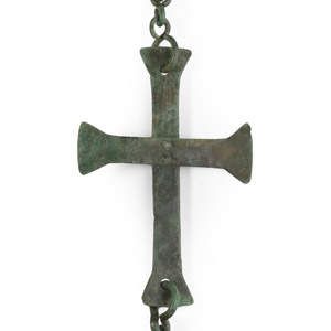 Byzantine Bronze Polycandelon Hanger Chain with Cross