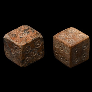 Roman Bone Gaming Dice Pair