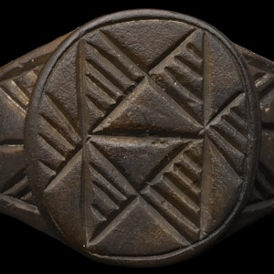 Medieval Bronze Ring with Hourglasses