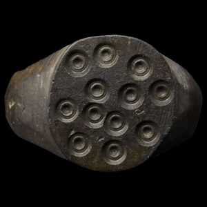 Medieval Bronze Ring with Ring-and-Dot Design