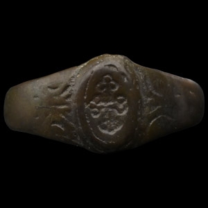 Medieval Bronze Ring with Jerusalem Cross