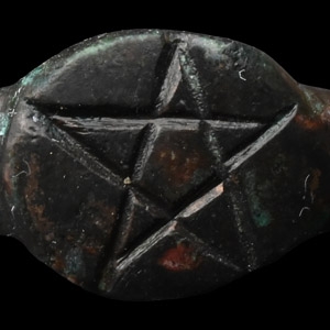 Medieval Bronze Ring with Pentagram