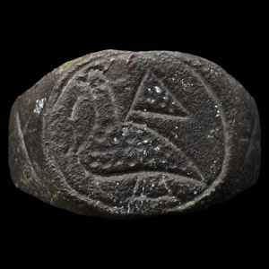 Byzantine Bronze Ring with Dove of Peace