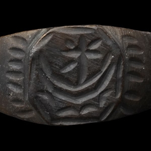 Byzantine Bronze Ring with Boat