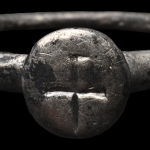 Byzantine Silver Ring with Cross