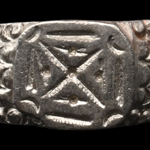 Post Medieval Silver Ring with Saltire Cross