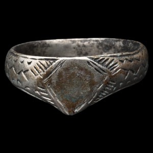 Post Medieval Silver Archers Ring