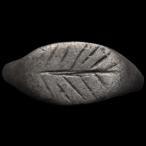 Roman Silver Ring with Palm Branch