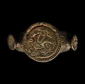 Medieval Silver Ring with Beast