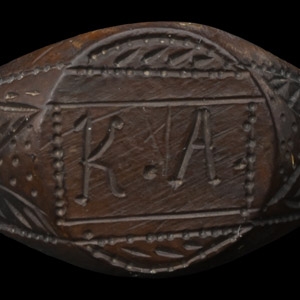 Post Medieval Bronze Ring with Initials K. A.