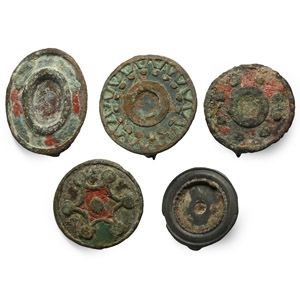 Roman Enamelled Bronze Disc Brooch Group