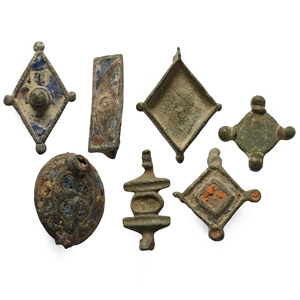 Roman Enamelled Bronze Plate Brooch Group