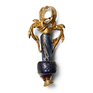 Hellenistic Gold Dolphin and Jasper Amphora Pendant