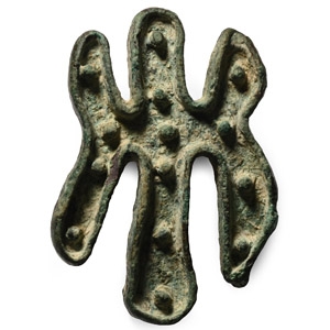 Central Asian Bronze Stamp Seal with Stylised Four-Winged God