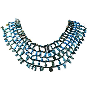 Egyptian Faience Broad Collar Amulet Necklace