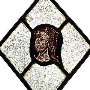 Medieval Stained Glass Panel of a Man