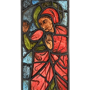 Medieval Stained Glass Panel of the Annunciate Virgin