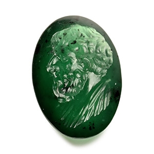 Roman Chrome Chalcedony Gemstone of a Philosopher