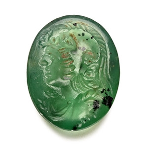 Roman Chrome Chalcedony Gemstone of Gryllus