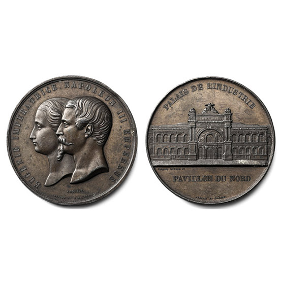 France. Second Empire, Napoléon III and Eugénie AE Medal.