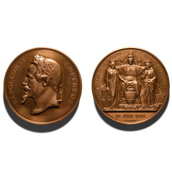 France. Second Empire, Napoléon III AE Restrike Medal.