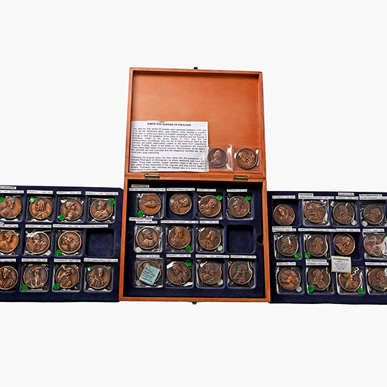 Group of Forty One [41] Restruck Dassiers Kings and Queens of England AE Commemorative Medals.