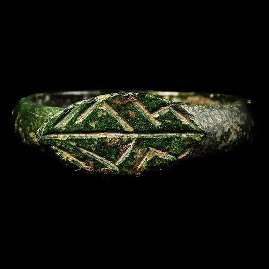 Eastern Medieval Bronze Ring with Chevron