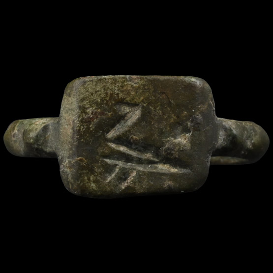Roman Brancaster Type Bronze Ring with Bird