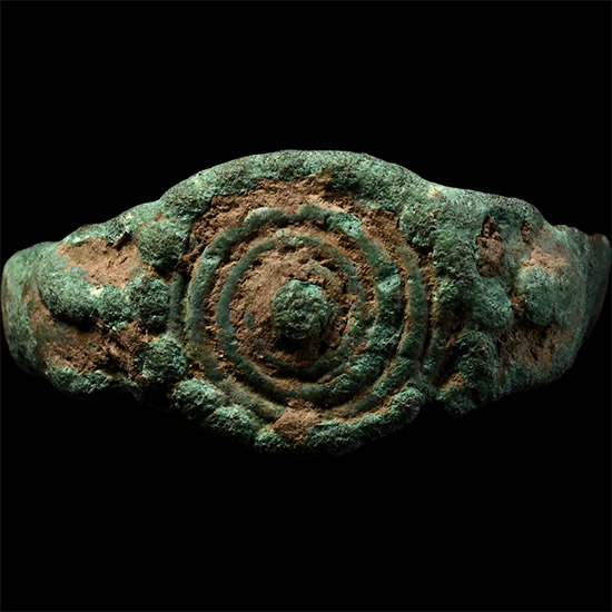 British Celtic Bronze Ring with Concentric Design