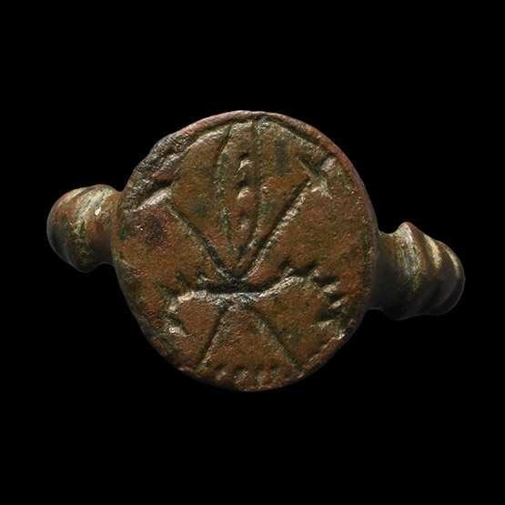 Medieval Bronze Ring with Fleur-de-Lys