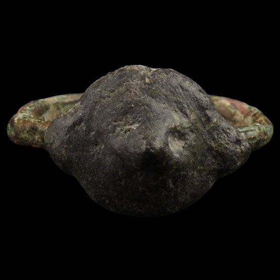 Roman Bronze Ring with Head of Lion