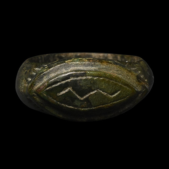 Eastern Medieval Bronze Ring with Thunderbolt