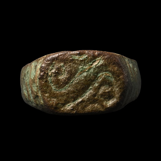 Merovingian Bronze Ring with Scrolls