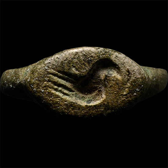 Roman Bronze Ring with Bird