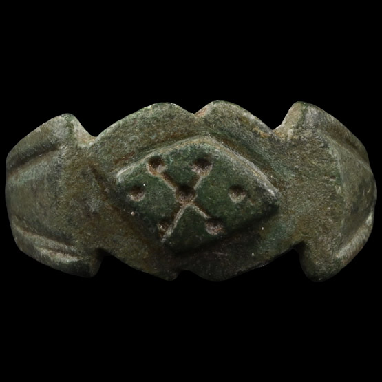 Romano-British Bronze Ring with Lozenge